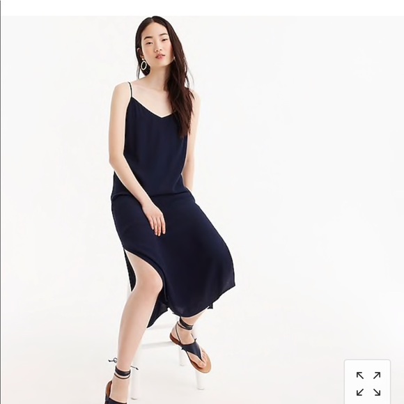 J. Crew Dresses Jcrew Petite Midi Slip Dress Navy Poshmark